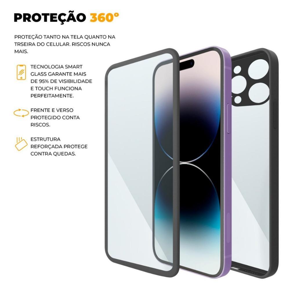 Capa 360 para iPhone 14 Pro - Preta - Frente e Verso- Gshield - 3