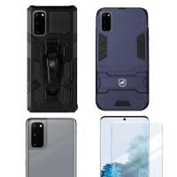 Capa case capinha Armor+ Capa case capinha Clip + Película Nano Gel + Nano Traseira Para Samsung Galaxy S20 - Gshield - 1