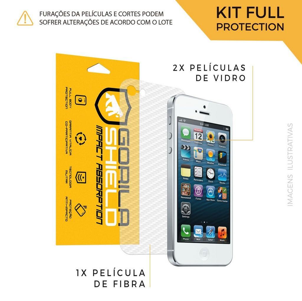 Películas para iPhone 5S : Vidro Dupla + Traseira Fibra de Carbono - Gshield - 2