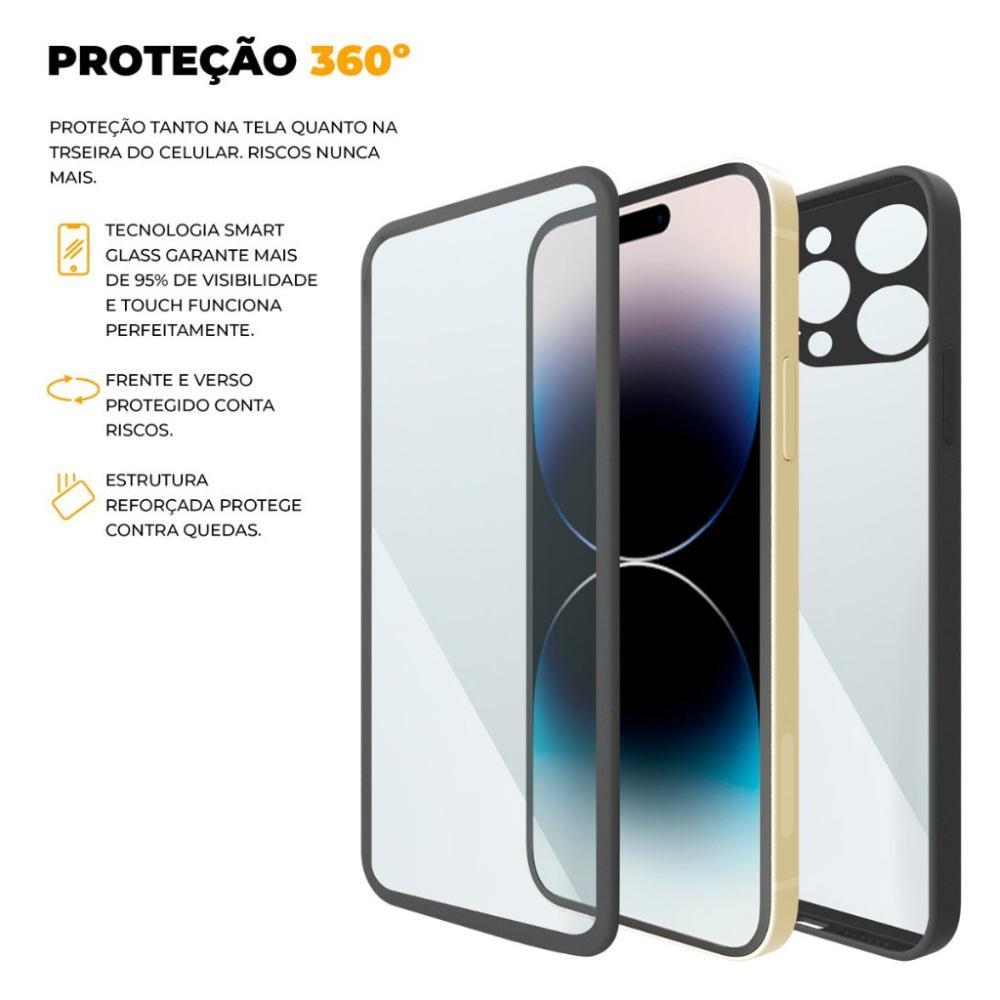 Capa 360 para iPhone 14 Pro Max - Preta -Frente e Verso- Gshield - 3