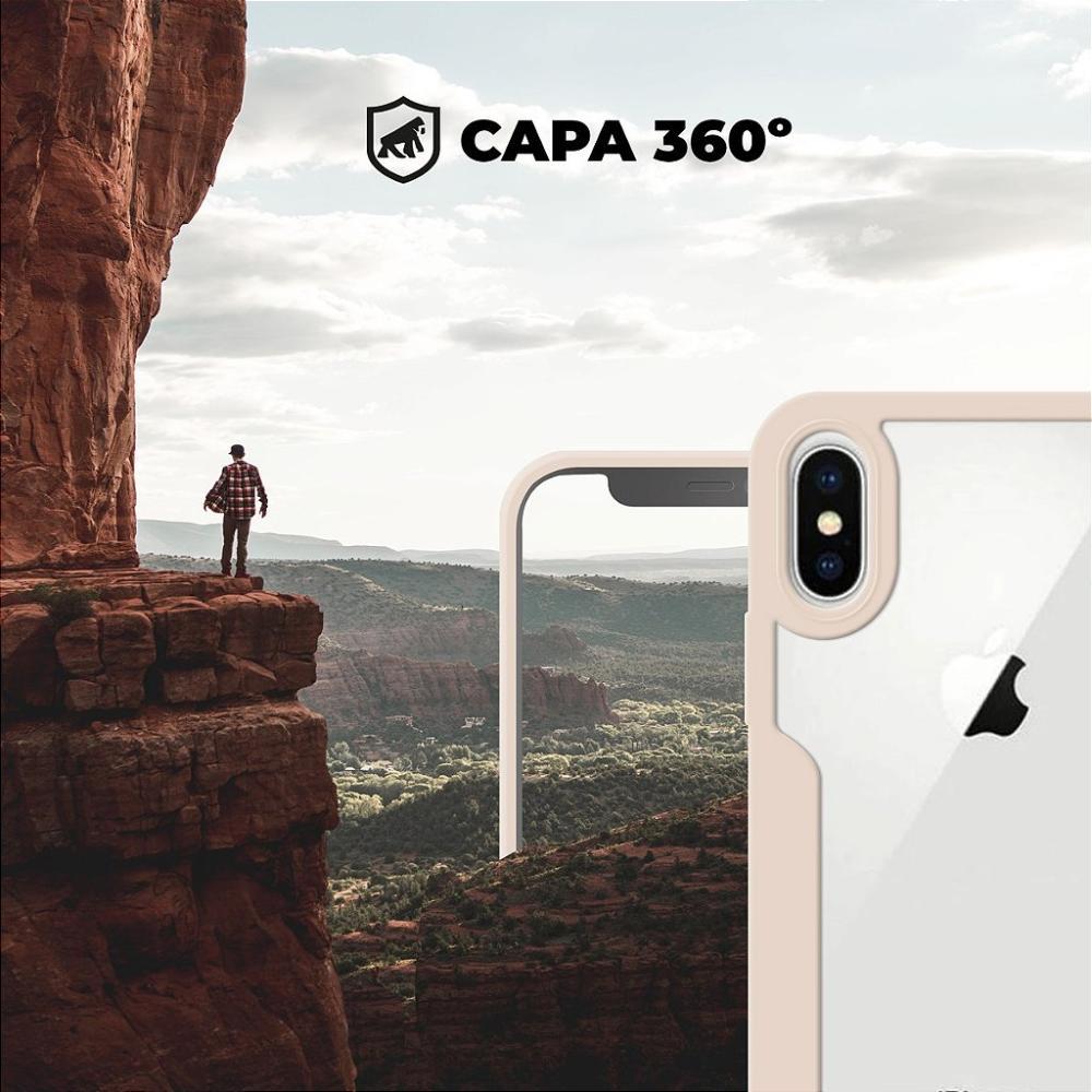 Capa 360 para iPhone X / XS - Rosa - Frente e Verso- Gshield - 5