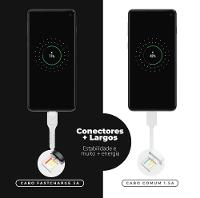 Cabo Dual Shock Micro USB V8 Branco - 1,2m - GShield