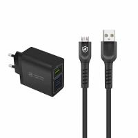 Kit Carregador Turbo Triplo e Cabo Dual Shock Micro USB V8 - Gshield - 1