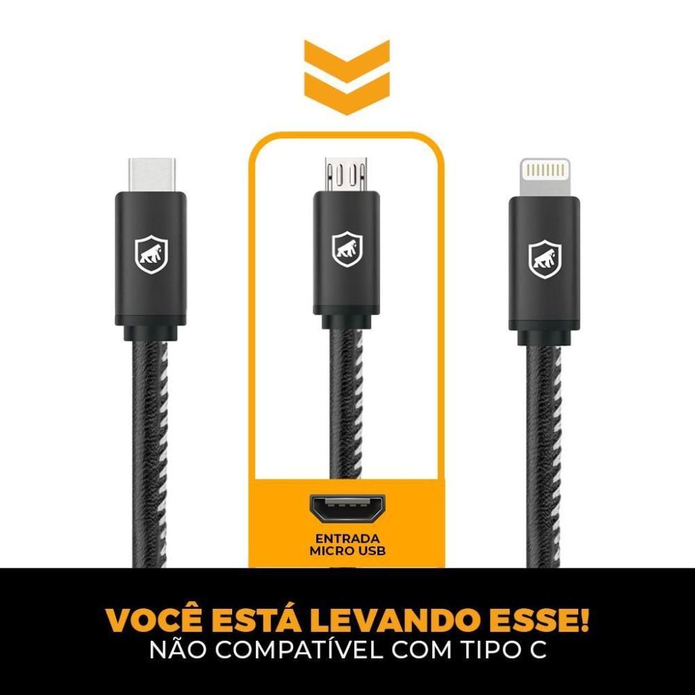 Kit Carregador Turbo Triplo e Cabo Turbo Militar Micro USB V8 - Gshield - 3