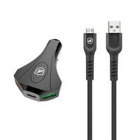Kit Carregador Veicular Tank e Cabo Dual Shock Micro USB V8 - Gshield - 1