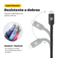 Cabo Turbo Militar - 1,5M - Lightning - USB-A - Certificado MFI - Homologado - iPhone / iPad - Gshield - 8