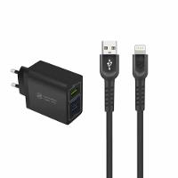 Kit Carregador Turbo Triplo e Cabo Dual Shock Lightning - Gshield - 1