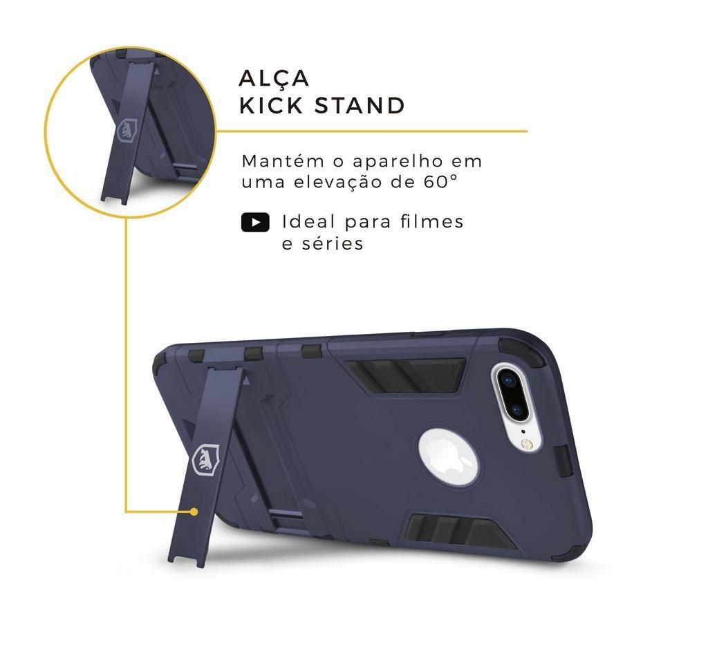 Kit Capa case capinha Armor e Película Vidro Dupla para Iphone 7 Plus - Gorila Shield - 4