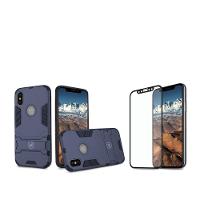 Kit Capa case capinha Armor e Peli´cula Coverage Preta para iPhone X e XS - Gshield - 1