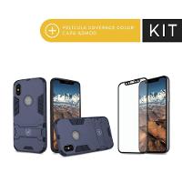 Kit Capa case capinha Armor e Peli´cula Coverage Preta para iPhone X e XS - Gshield - 2