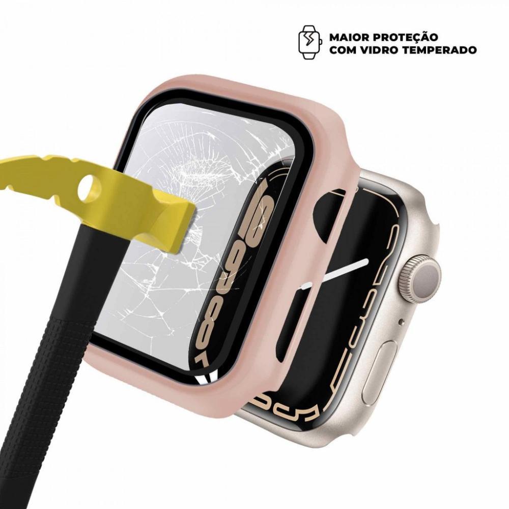 Case para Apple Watch 41MM (Series 7) - Armor - acompanha película integrada na case - Rosa - Gshield - 3