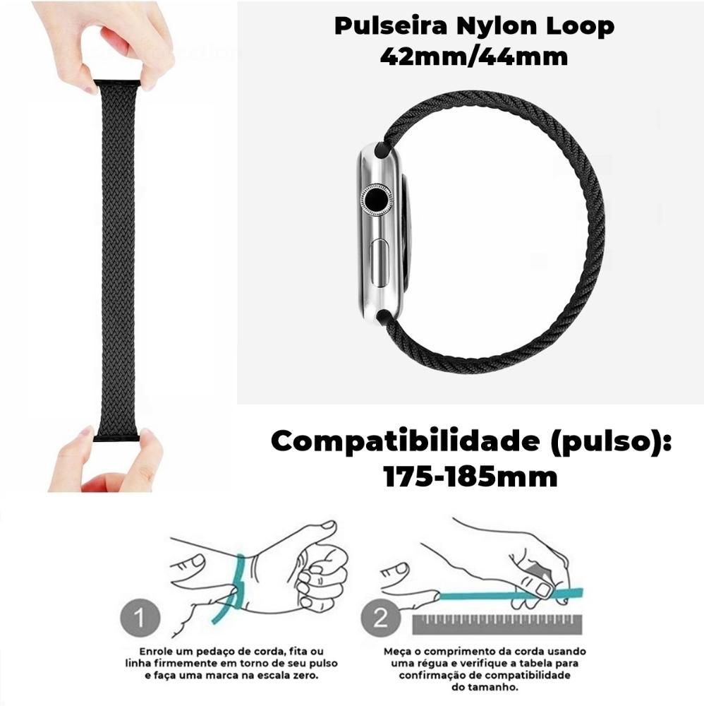 Pulseira Para Apple Watch 42mm /44mm Nylon Trigger - Branca - Gshield - 4