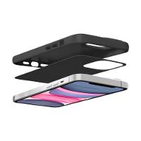Kit Capa case capinha Couro Dual Preta e Pelicula Coverage 5D Pro Preta para iPhone 11 - Gshield - 5