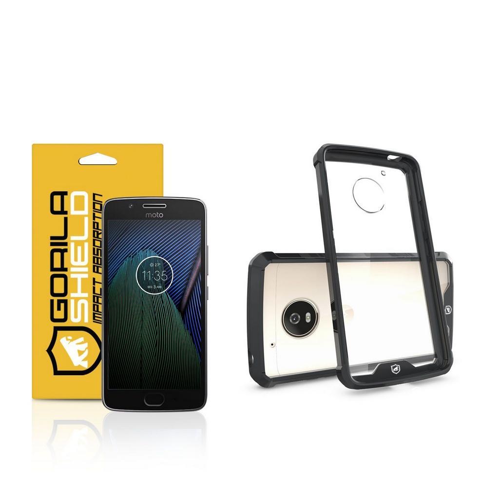 Kit Capa case capinha Ultra Slim Air Preta e Película de vidro dupla para Motorola Moto G5 Plus - Gorila Shield - 1