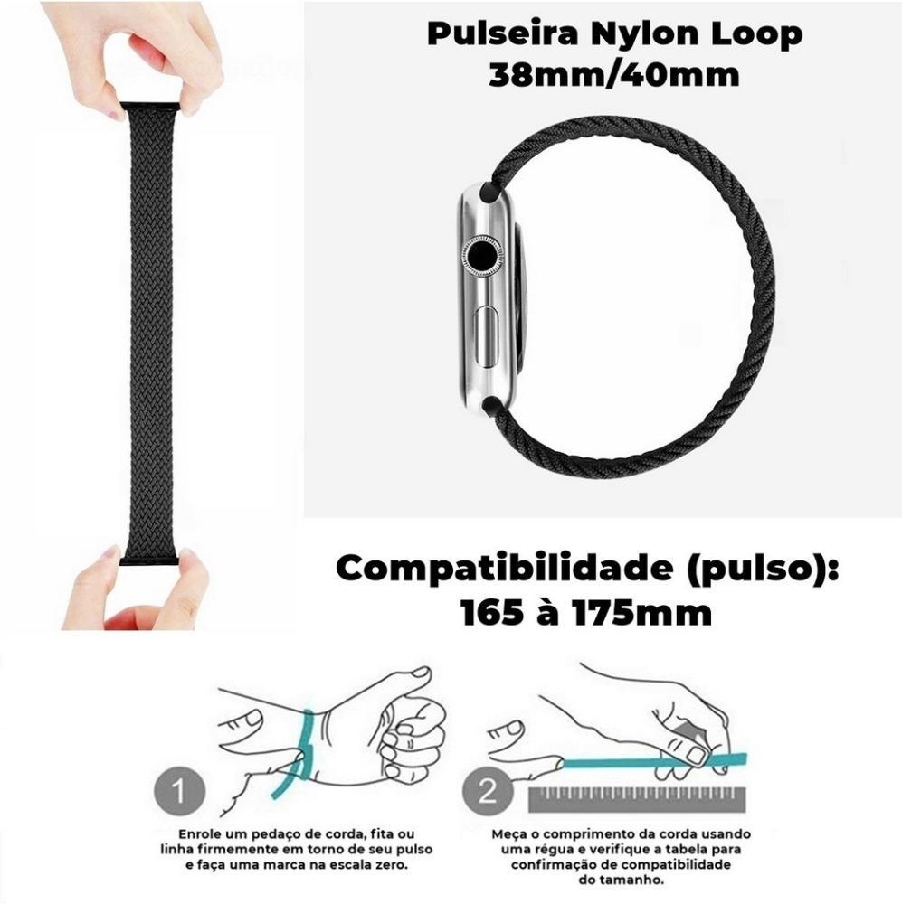 Pulseira ParaAppleWatch 38mm / 40mm Nylon Trigger - Preta - Gshield - 5