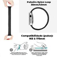 Pulseira ParaAppleWatch 38mm / 40mm Nylon Trigger - Preta - Gshield - 5