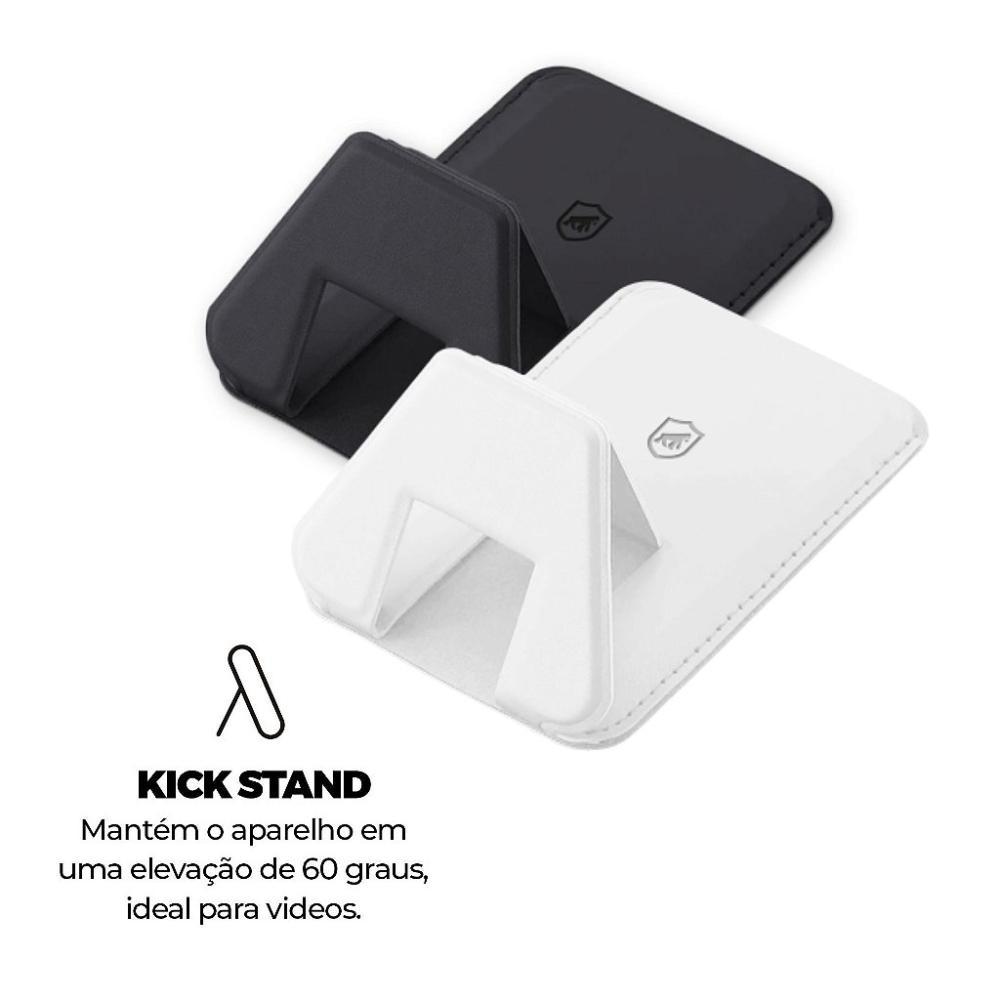 Carteira Magsafe com Kickstand - Porta Cartão Magnético - Branca - Gshield - 7