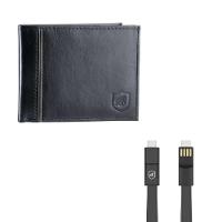 Kit Carteira de couro Maverick + cabo Slim 3 em 1 - Gshield - 5