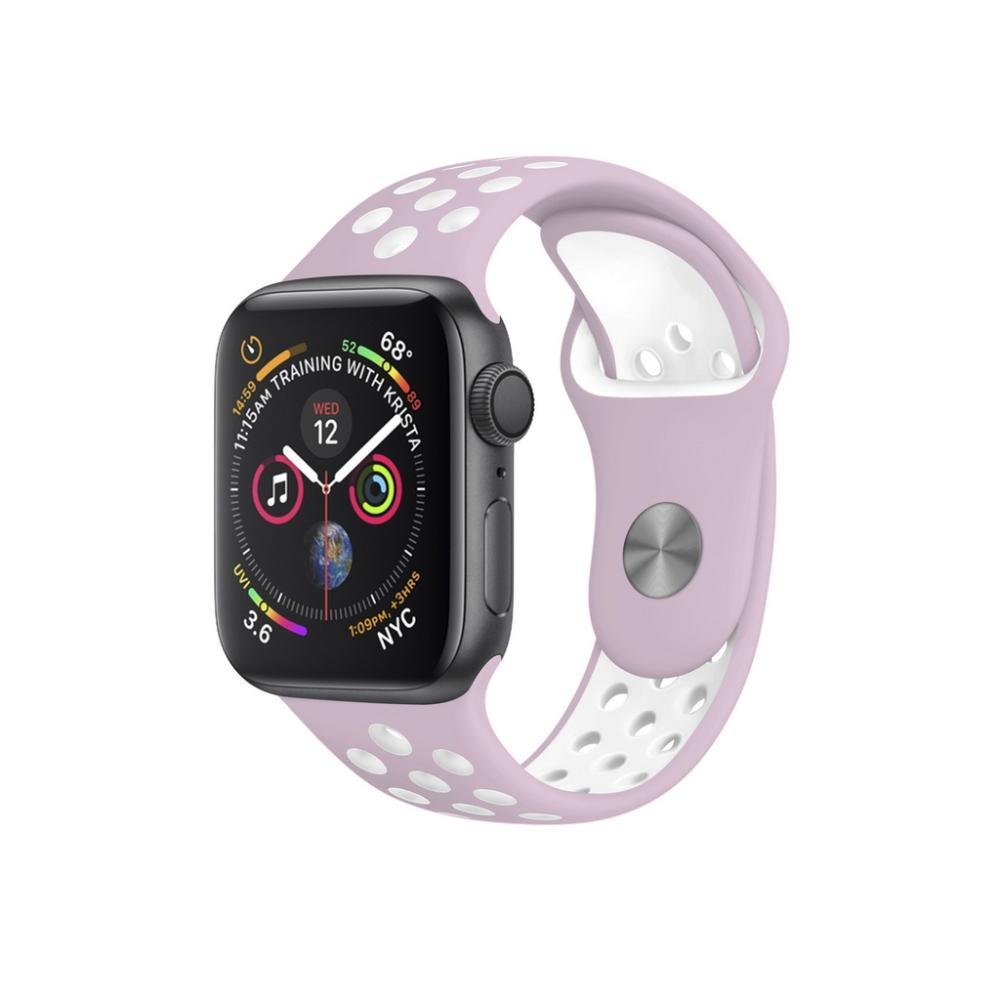 Pulseira para Apple Watch 42 / 44 / 45MM Armor Running - Rosa e Branco - Gshield - 1