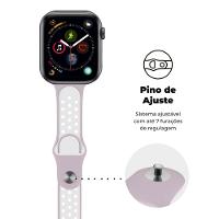 Pulseira para Apple Watch 42 / 44 / 45MM Armor Running - Rosa e Branco - Gshield - 2