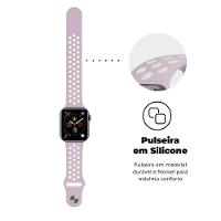 Pulseira para Apple Watch 42 / 44 / 45MM Armor Running - Rosa e Branco - Gshield - 3
