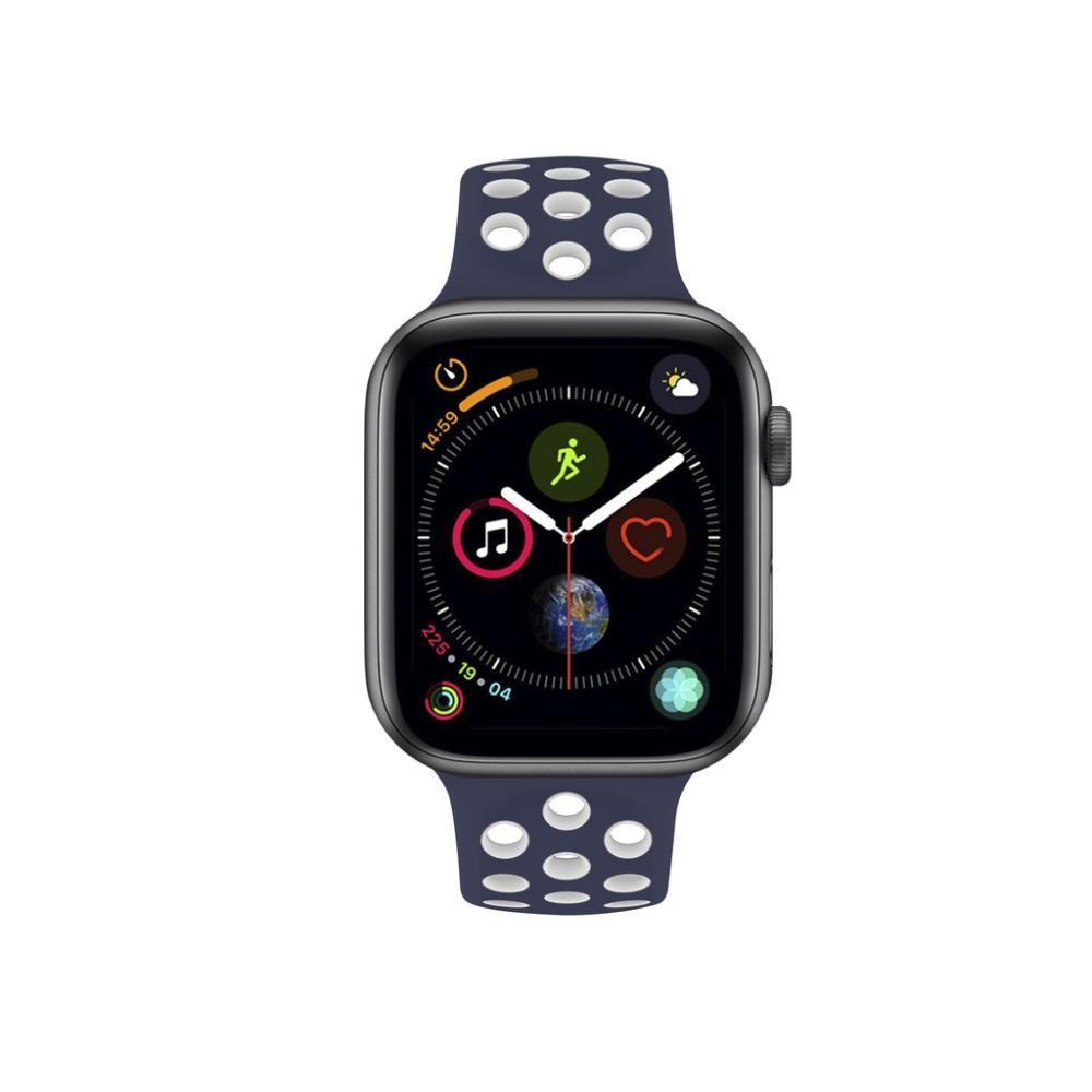 Pulseira para Apple Watch 42 / 44 / 45MM Armor Running - Azul escuro e branco - Gshield - 4