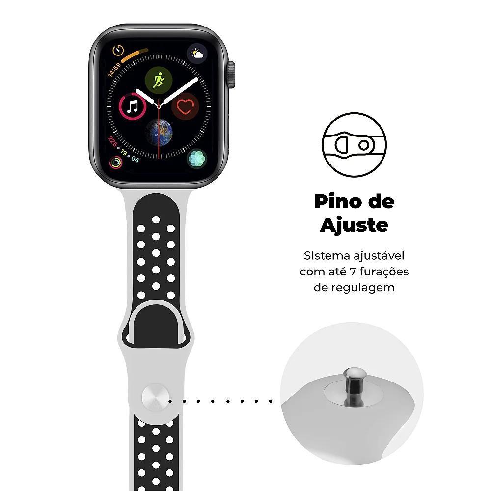 Pulseira para Apple Watch Armor Running 49MM - Branco e Preto - Gshield - 2