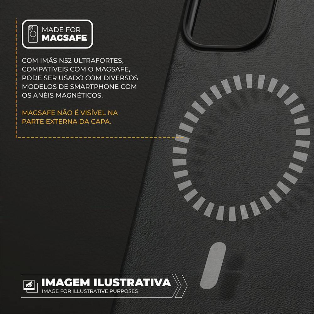 Kit Capa case capinha Couro Dual Magsafe e Pelicula Defender Pro Privacidade para iPhone 15 Pro - Gshield - 6
