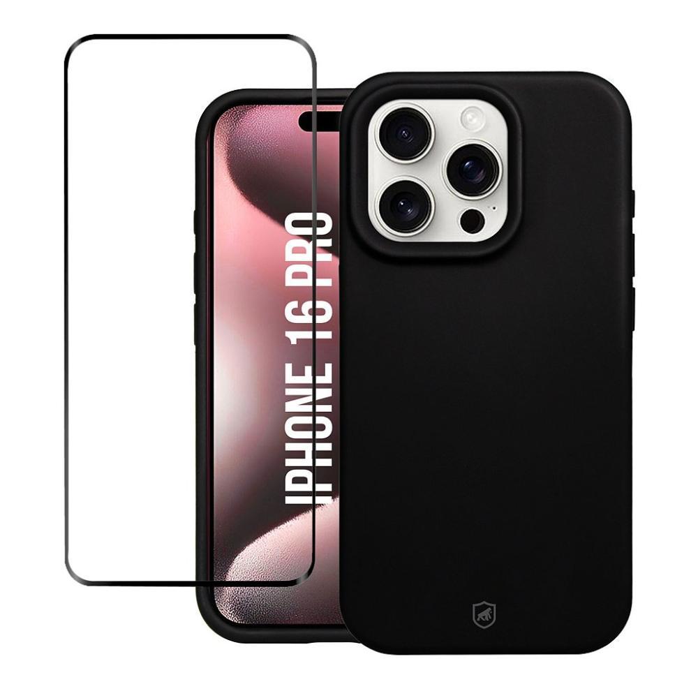 Kit Capa case capinha Silicon Premium e Película Defender Glass para iPhone 16 Pro - Gshield - 1