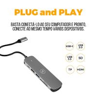 Adaptador Multifuncional 6 em 1 - HDMI / USB-C / Hub Usb 3.0 - Gshield - 2