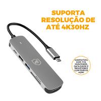 Adaptador Multifuncional 6 em 1 - HDMI / USB-C / Hub Usb 3.0 - Gshield - 3