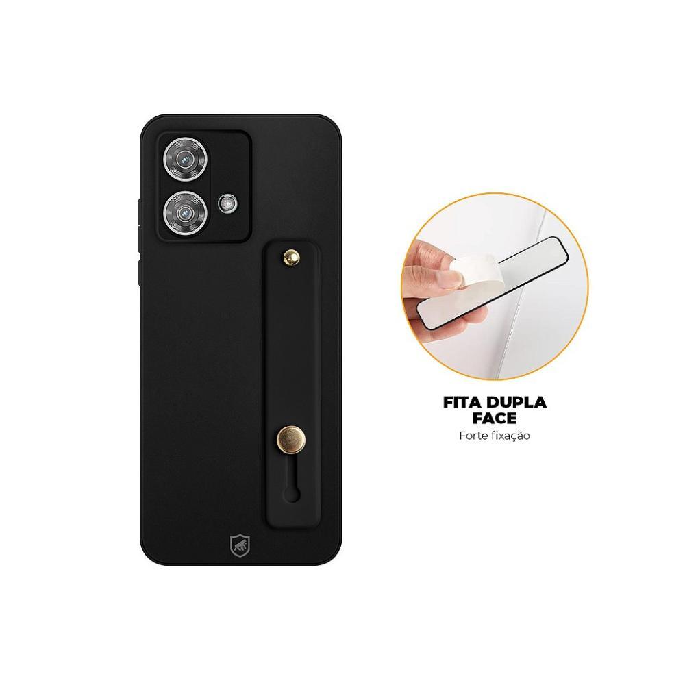 Kit Capa Silicon Veloz para Samsung Galaxy A15 + Ring Socket + Cordão - Preto - Gshield - 7