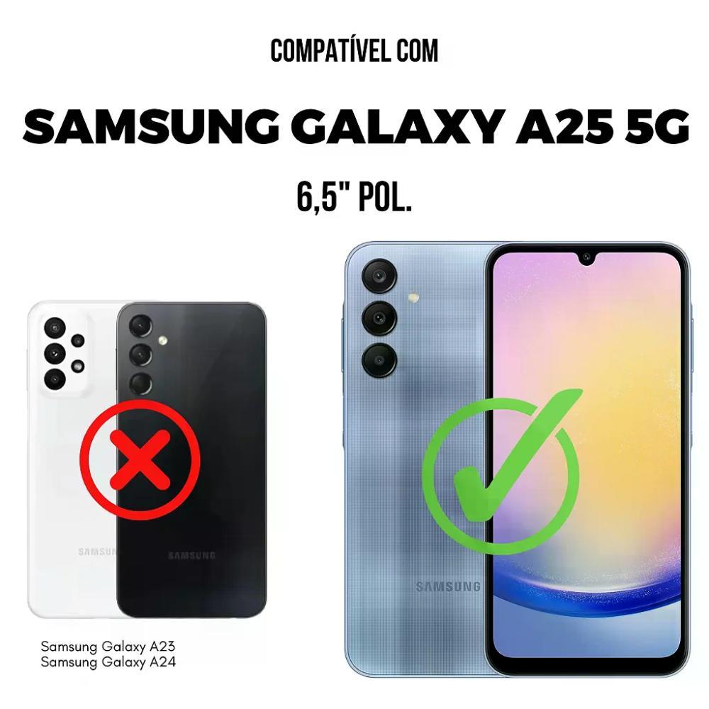 Kit Capa Silicon Veloz para Samsung Galaxy A25 5g + Ring Socket + Cordão - Preto - Gshield - 2