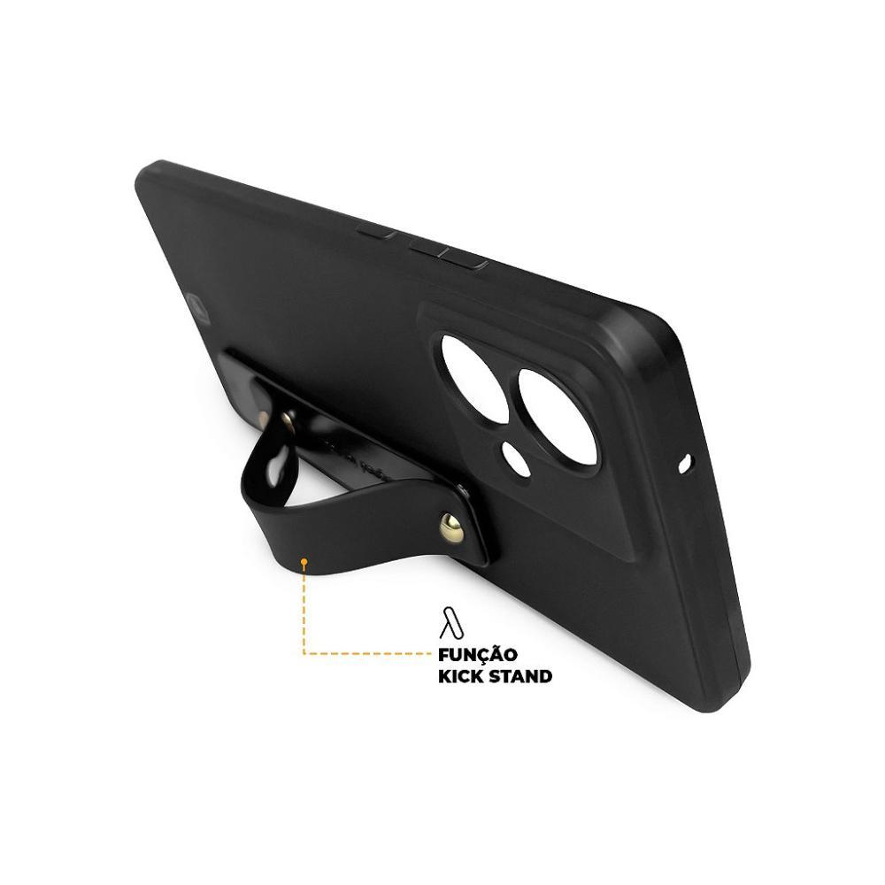 Kit Capa Silicon Veloz para Samsung Galaxy A05 + Ring Socket + Cordão - Preto - Gshield - 7