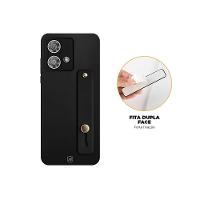 Kit Capa Silicon Veloz para Motorola Moto Edge 50 Pro + Ring Socket + Cordão - Preto - Gshield - 5