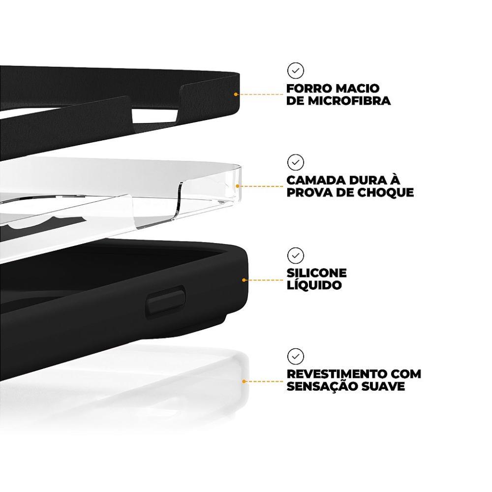 Capa case capinha para iPhone 15 Plus - Silicon Premium Preta - Gshield - 3