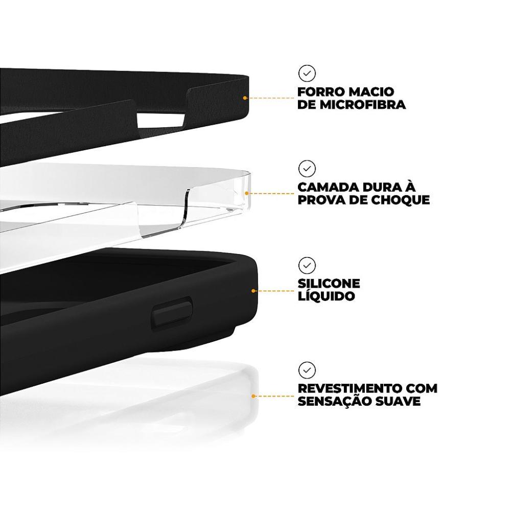 Capa case capinha para iPhone 13 Pro - Silicon Premium Preta - Gshield - 3