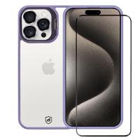 Kit Capa case capinha Gravity Lilás e Película Ultra Safe para iPhone 15 Pro - Gshield - 1