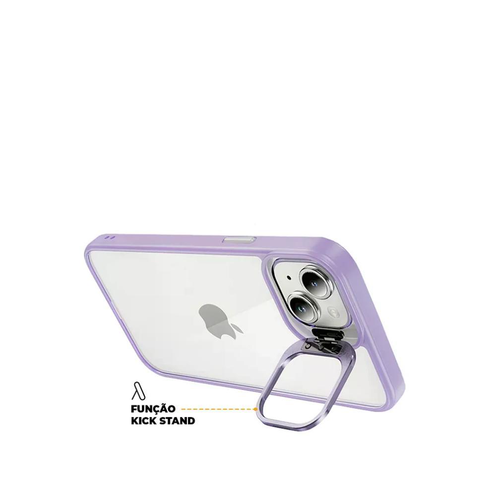 Kit Capa case capinha Gravity Lilás e Película Ultra Safe para iPhone 15 - Gshield - 6