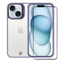 Kit Capa case capinha Gravity Lilás e Película Ultra Safe para iPhone 15 - Gshield - 1