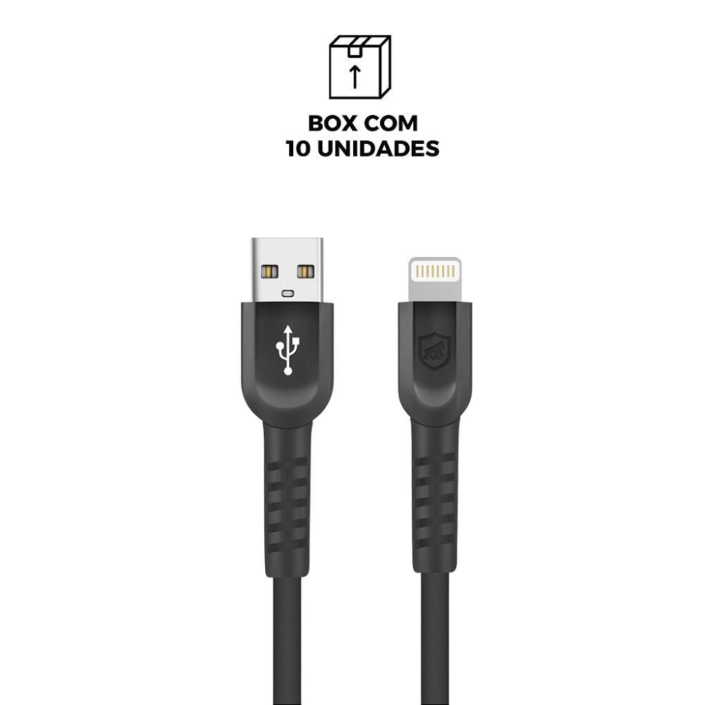 Cabo Dual Shock Lightning / USB A - Preto - 1,2m - no Atacado - Caixa Fechada 10 Unidades - Gshield - 2