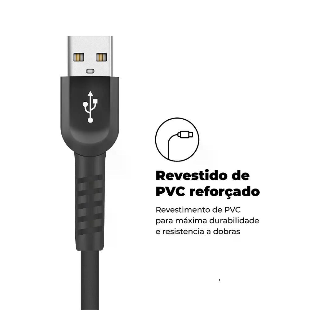 Cabo Dual Shock Lightning / USB A - Preto - 1,2m - no Atacado - Caixa Fechada 10 Unidades - Gshield - 5