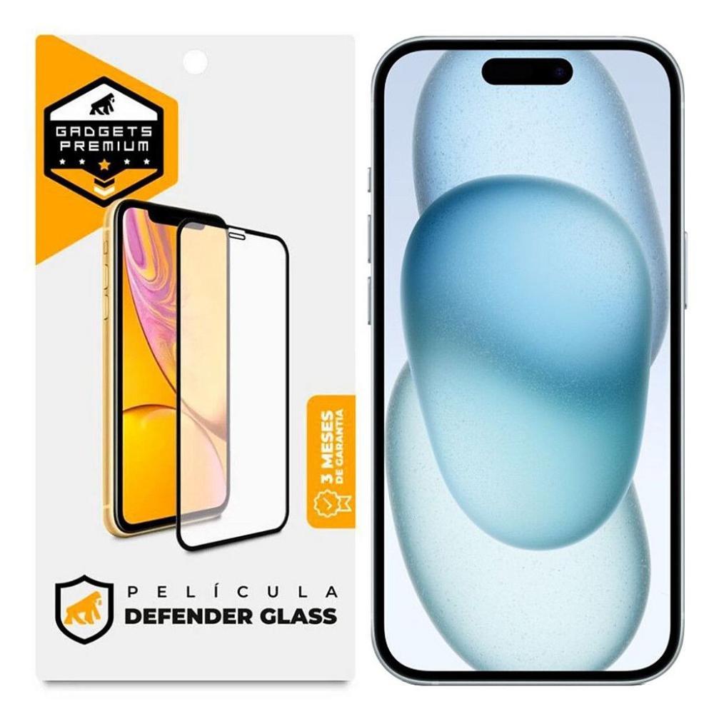 Película para iPhone 15 Plus - Defender Glass Preta - Gshield - 1