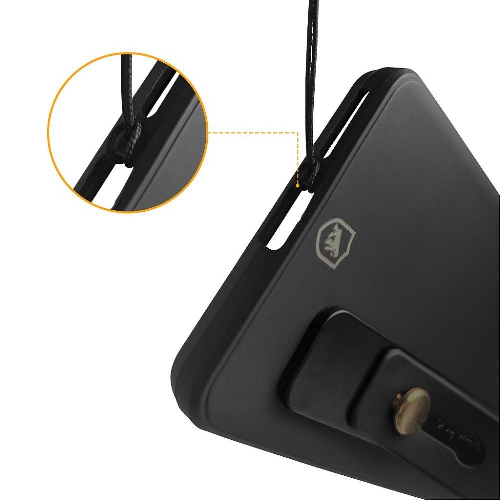 Kit Capa Silicon Veloz para Motorola Moto Edge 40 Neo + Ring Socket + Cordão - Preto - Gshield - 10