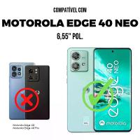 Kit Capa Silicon Veloz para Motorola Moto Edge 40 Neo + Ring Socket + Cordão - Preto - Gshield - 2