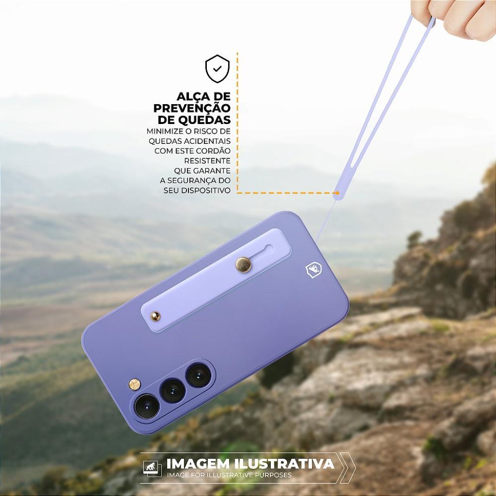 Kit Capa Silicon Veloz para Samsung Galaxy A14 + Ring Socket + Cordão - Lilás - Gshield - 4
