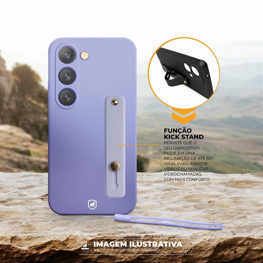 Kit Capa Silicon Veloz para Samsung Galaxy A14 + Ring Socket + Cordão - Lilás - Gshield - 5