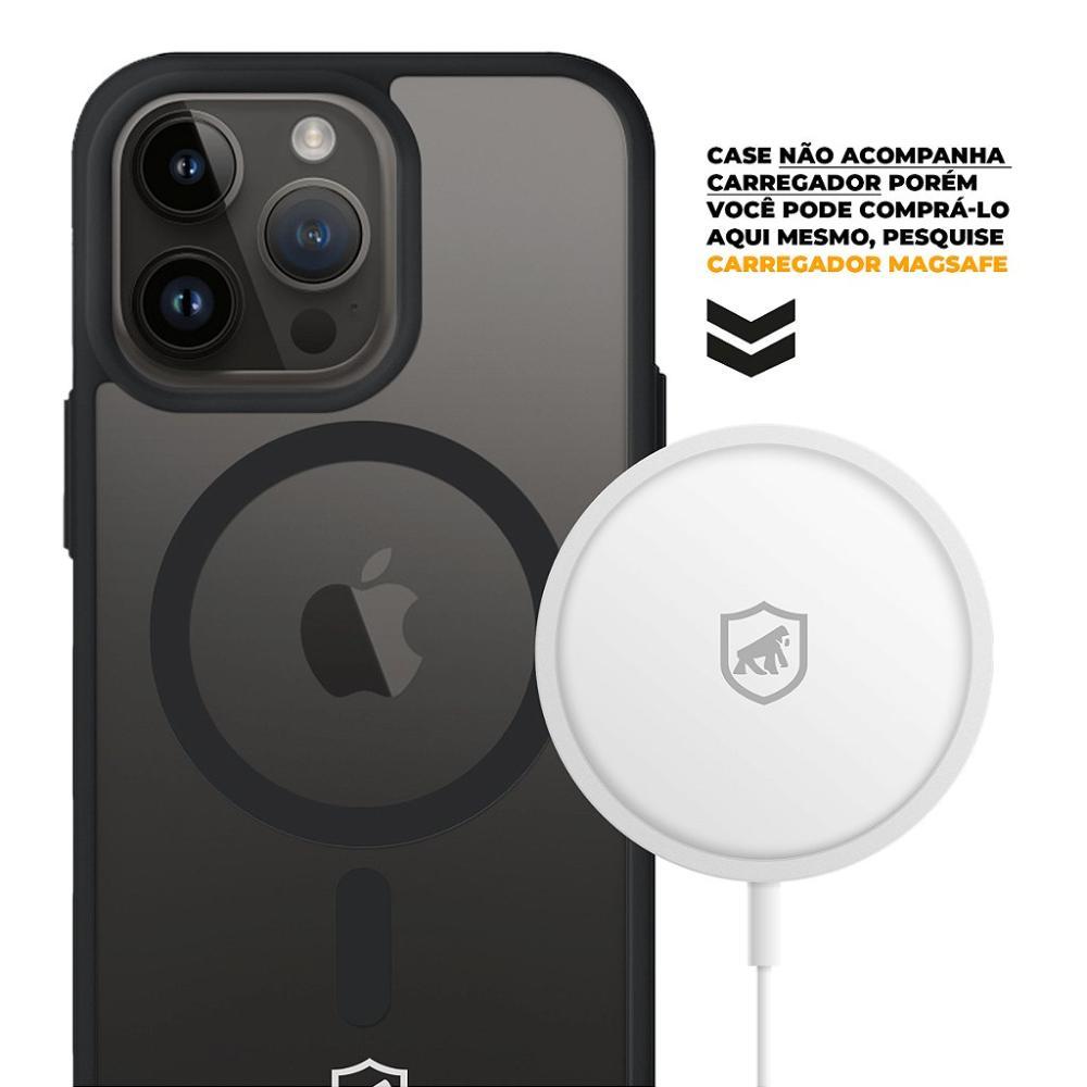 Kit Capa case capinha Magsafe Preta e Pelicula Dual Glass Preta para iPhone 14 Pro - Gshield - 3
