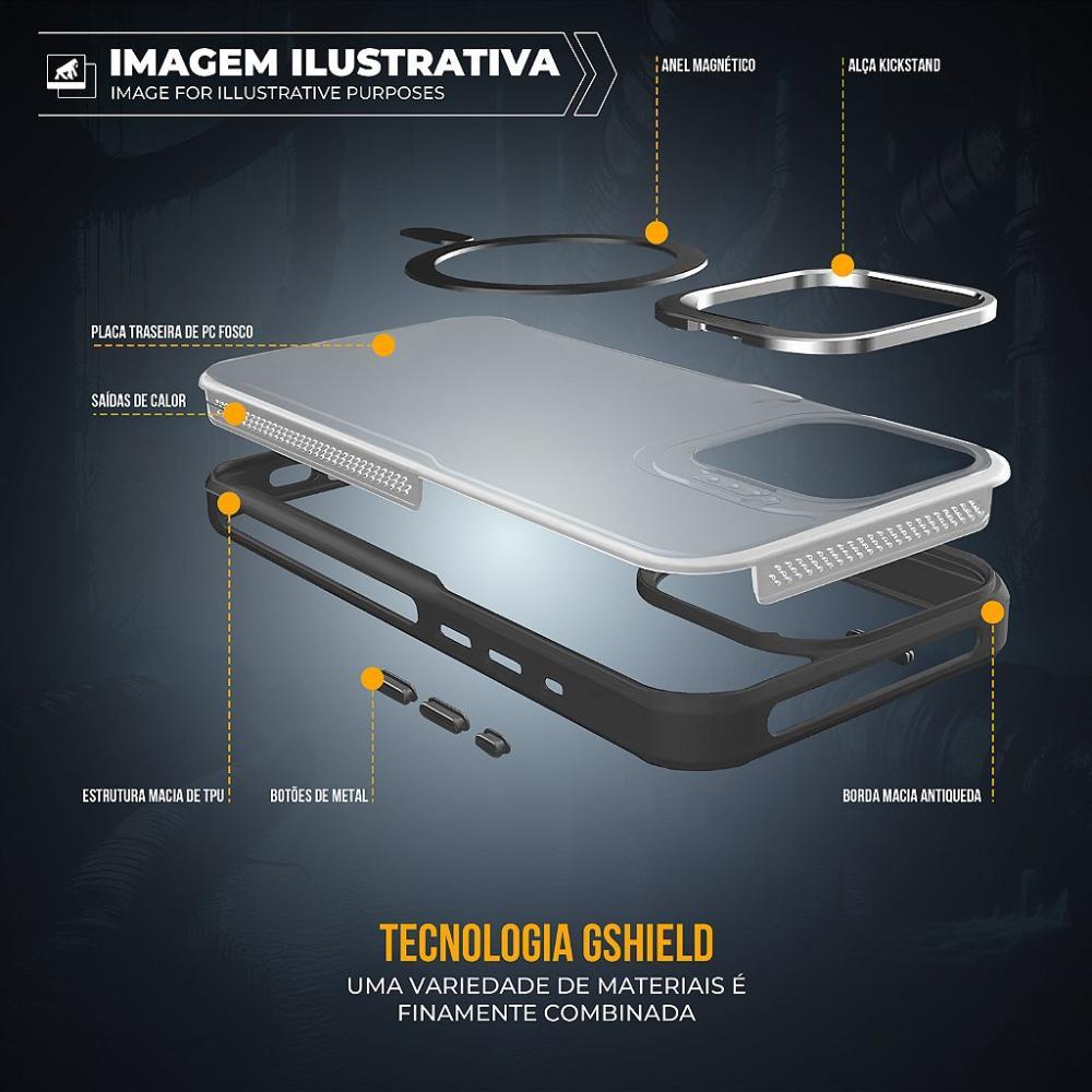 Capa case capinha para iPhone 16 Pro Max - MagSafe Venom - Preta - Gshield - 7