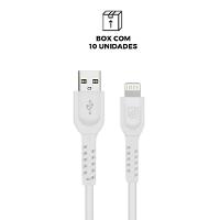 Cabo Dual Shock Lightning / USB A - Branco - 1,2m - no Atacado - Caixa Fechada 10 Unidades - Gshield - 2
